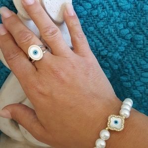 100% STERLING SILVER !!! EYE PROTECTION RING 💖